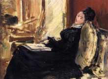 Копия картины "young woman with a book" художника "мане эдуард"