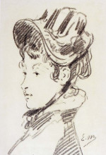 Копия картины "portrait of madame julles guillemet" художника "мане эдуард"