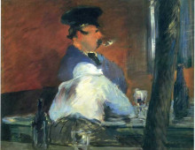 Копия картины "in the bar &quot;le bouchon&quot;" художника "мане эдуард"