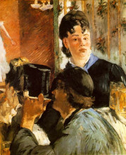 Репродукция картины "the waitress bocks" художника "мане эдуард"