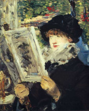 Репродукция картины "woman reading" художника "мане эдуард"