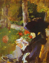 Репродукция картины "mother in the garden at bellevue" художника "мане эдуард"