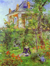 Репродукция картины "the garden at bellevue" художника "мане эдуард"