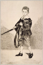 Репродукция картины "the boy with a sword" художника "мане эдуард"