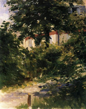 Репродукция картины "a corner of the garden in rueil" художника "мане эдуард"