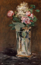 Картина "flowers in a crystal vase" художника "мане эдуард"