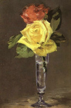 Картина "roses in a champagne glass" художника "мане эдуард"