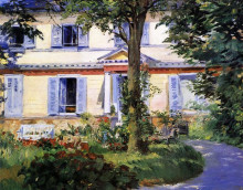 Репродукция картины "the house at rueil" художника "мане эдуард"