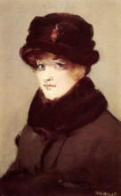 Репродукция картины "woman in furs (portrait of mery laurent)" художника "мане эдуард"