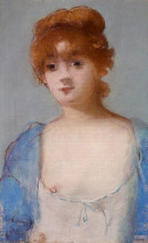 Репродукция картины "young woman in a negligee" художника "мане эдуард"