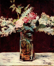 Репродукция картины "lilac and roses" художника "мане эдуард"