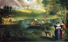 Репродукция картины "fishing" художника "мане эдуард"