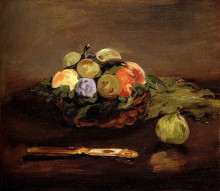 Репродукция картины "basket of fruits" художника "мане эдуард"