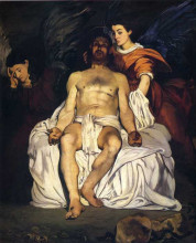 Картина "the dead christ with angels" художника "мане эдуард"