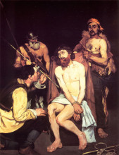 Репродукция картины "jesus mocked by the soldiers" художника "мане эдуард"