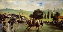 Репродукция картины "races at longchamp" художника "мане эдуард"