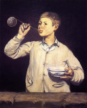 Картина "boy blowing bubbles" художника "мане эдуард"