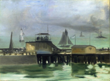 Картина "the jetty at boulogne" художника "мане эдуард"