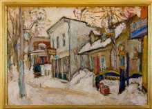 Репродукция картины "snow-covered street" художника "маневич абрам"