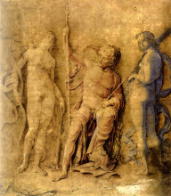Репродукция картины "three deities" художника "мантенья андреа"