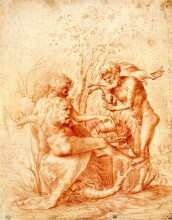 Репродукция картины "molorchos making a sacrifice to hercules" художника "мантенья андреа"