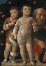 Репродукция картины "the holy family with st john" художника "мантенья андреа"