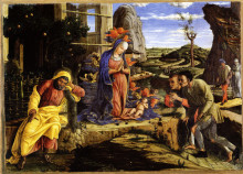 Копия картины "adoration of the shepherds" художника "мантенья андреа"