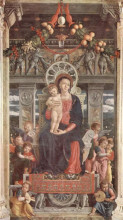 Репродукция картины "altarpiece&#160;of san&#160;zeno in&#160;verona, central panel&#160;madonna&#160;and angels" художника "мантенья андреа"