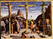 Копия картины "calvary, central predella panel from the st. zeno of verona altarpiece" художника "мантенья андреа"