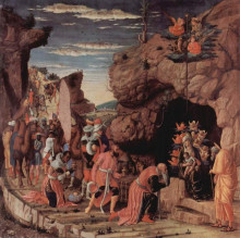 Репродукция картины "adoration of the magi, central panel from the altarpiece" художника "мантенья андреа"