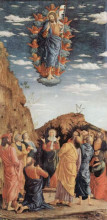 Репродукция картины "the ascension, left hand panel from the altarpiece" художника "мантенья андреа"