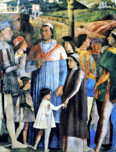Копия картины "the house of ludovico gonzaga bridegroom decorated wall and his son" художника "мантенья андреа"
