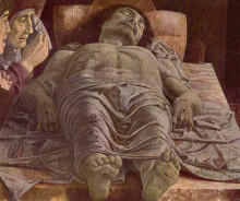 Репродукция картины "мёртвый христос" художника "мантенья андреа"