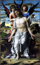 Репродукция картины "christ of pity supported by a cherub and a seraph" художника "мантенья андреа"
