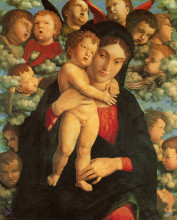 Репродукция картины "madonna and child with cherubs" художника "мантенья андреа"