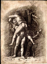 Репродукция картины "hercules and antaeus" художника "мантенья андреа"