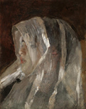 Картина "girl with a white veil" художника "манчини антонио"