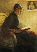 Репродукция картины "portrait of the artist&#39;s mother" художника "марк франц"