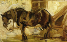 Картина "small horse study" художника "марк франц"