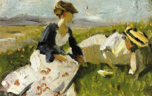 Копия картины "two women on the hillside" художника "марк франц"