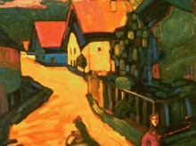 Репродукция картины "village street" художника "марк франц"