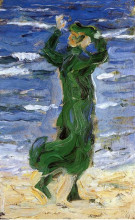 Репродукция картины "woman in the wind by the sea" художника "марк франц"