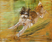 Репродукция картины "jumping dog schlick" художника "марк франц"