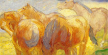 Репродукция картины "large lenggries horses" художника "марк франц"