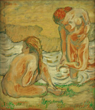 Репродукция картины "two bathing girls" художника "марк франц"