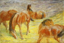 Картина "grazing horses" художника "марк франц"