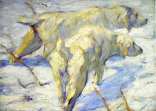 Репродукция картины "siberian sheepdogs" художника "марк франц"