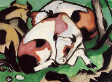 Репродукция картины "resting cows" художника "марк франц"