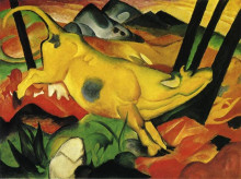 Копия картины "the yellow cow" художника "марк франц"