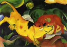 Копия картины "cows, yellow-red-green" художника "марк франц"